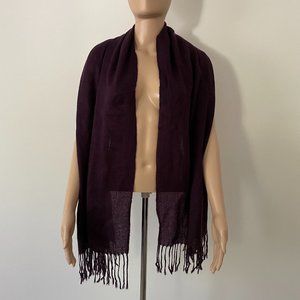 Fashion Scarf Womens One Size Purple Fringe Neck Warmer Lightweight